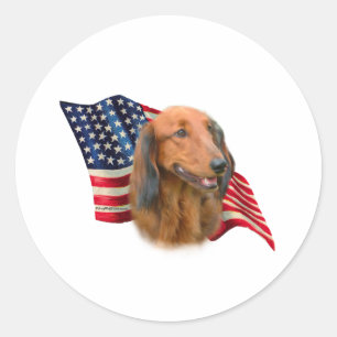 Sticker Rond Drapeau de teckel
