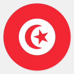 Sticker Rond Drapeau de Tunisie