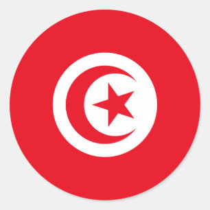 Sticker Rond Drapeau de Tunisie