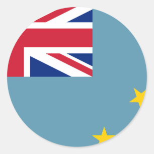 Sticker Rond Drapeau de Tuvalu (Tuvaluan)
