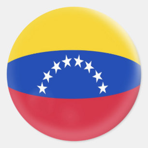 Sticker Rond drapeau de Vénézuélien du Venezuela de 20 petit