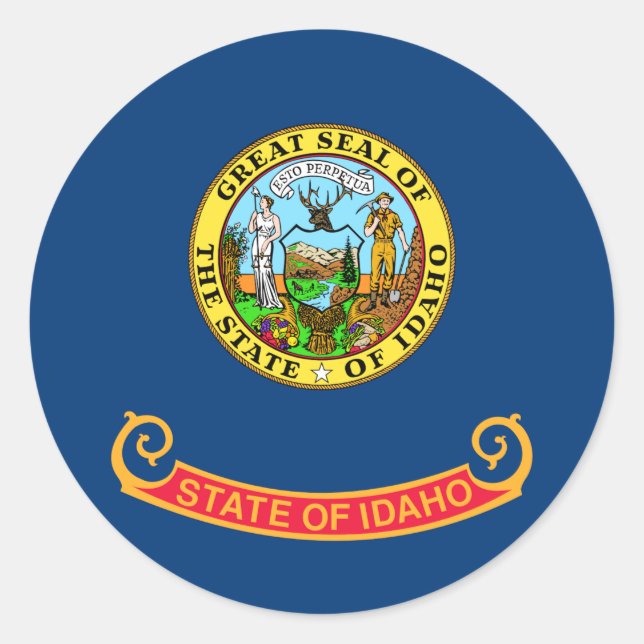 Sticker Rond Drapeau des bagages Idaho (Devant)