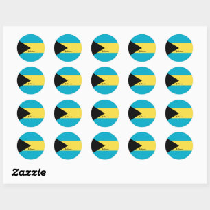 Sticker Rond Drapeau des Bahamas & Bahamas patriotes, vacances 