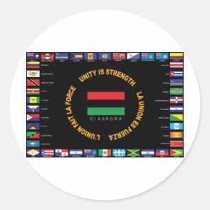 Sticker Rond Drapeau des Caraïbes officiel d'unité