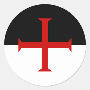 Sticker Rond Drapeau des chevaliers Templar