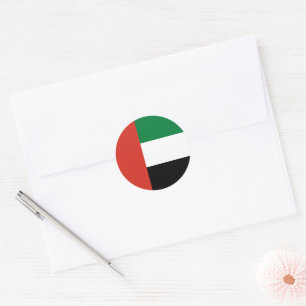 Sticker Rond Drapeau des Émirats arabes unis