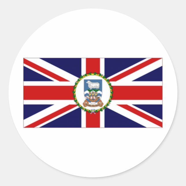 Sticker Rond Drapeau des îles Falkland (Devant)