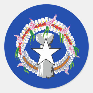 Sticker Rond Drapeau des îles Mariannes du Nord