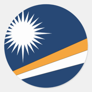 Sticker Rond Drapeau des Îles Marshall
