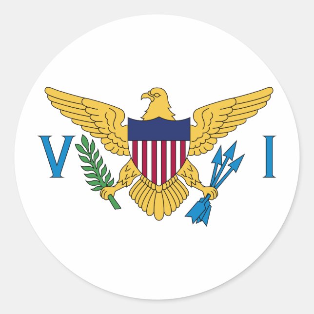 Sticker Rond Drapeau des îles Vierges américaines (Devant)