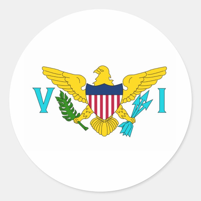 Sticker Rond Drapeau des îles Vierges américaines (Devant)