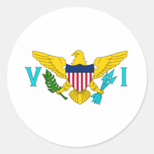 Sticker Rond Drapeau des îles Vierges américaines