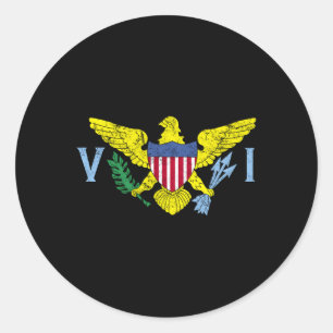Sticker Rond Drapeau des îles Vierges américaines Caraïbes en d