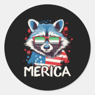 Sticker Rond Drapeau des Lunettes de soleil érotiques 4 juillet