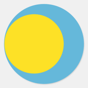 Sticker Rond Drapeau des Palaos