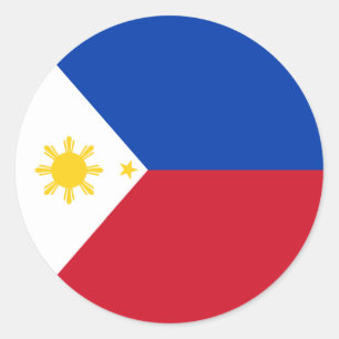 Sticker Rond Drapeau des Philippines
