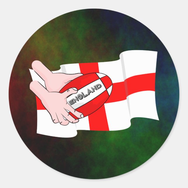 Sticker Rond Drapeau Des Supporters De L'Équipe De Rugby D'Angl (Devant)