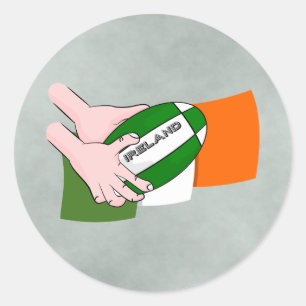 Sticker Rond Drapeau Des Supporters De L'Équipe D'Irlande De Ru