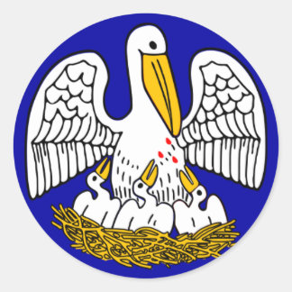 Sticker Rond Drapeau d'état de la Louisiane