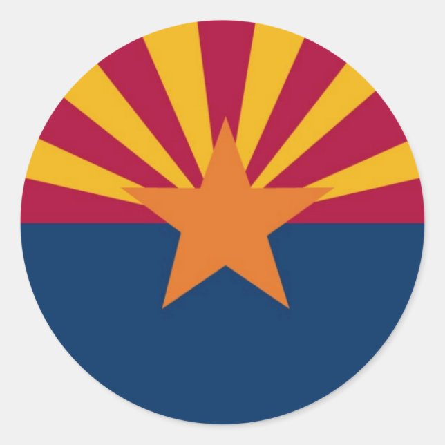 Sticker Rond Drapeau d'état de l'Arizona (Devant)