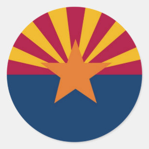 Sticker Rond Drapeau d'état de l'Arizona