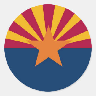 Sticker Rond Drapeau d'état de l'Arizona
