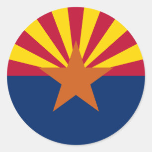 Sticker Rond Drapeau d'État de l'Arizona