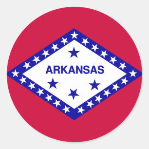 Sticker Rond Drapeau d'état de l'Arkansas