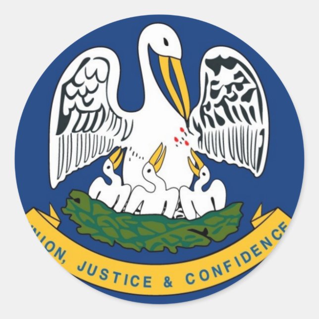 Sticker Rond Drapeau d'État de Louisiane (Devant)