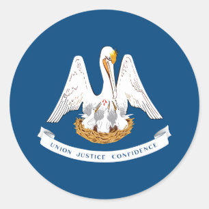 Sticker Rond Drapeau d'État de Louisiane
