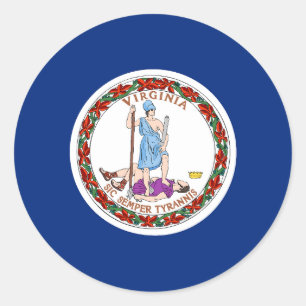 Sticker Rond Drapeau d'État de Virginie États-Unis