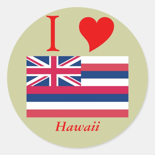 Sticker Rond Drapeau d'État d'Hawaii (Devant)