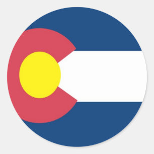 Sticker Rond Drapeau d'état du Colorado