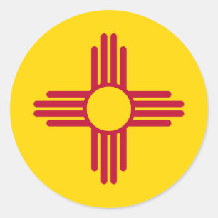Sticker Rond Drapeau d'état du Nouveau Mexique