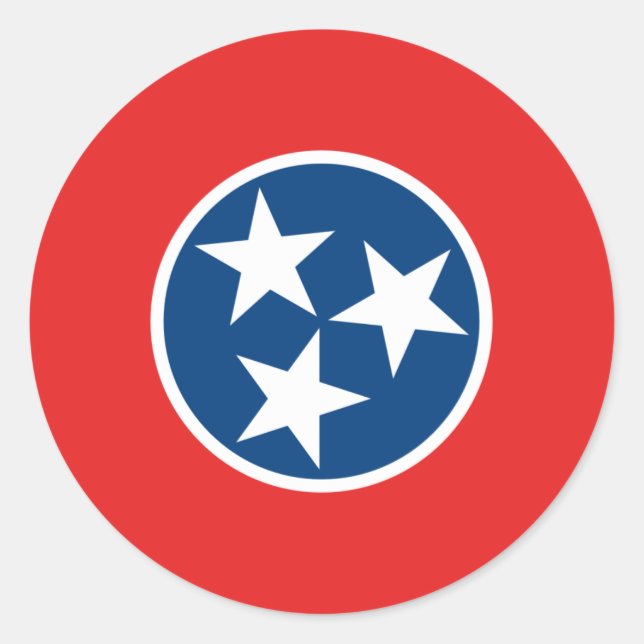 Sticker Rond Drapeau d'état du Tennessee (Devant)