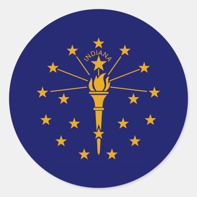 Sticker Rond Drapeau d'état Indiana (Devant)