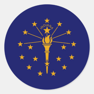 Sticker Rond Drapeau d'état Indiana