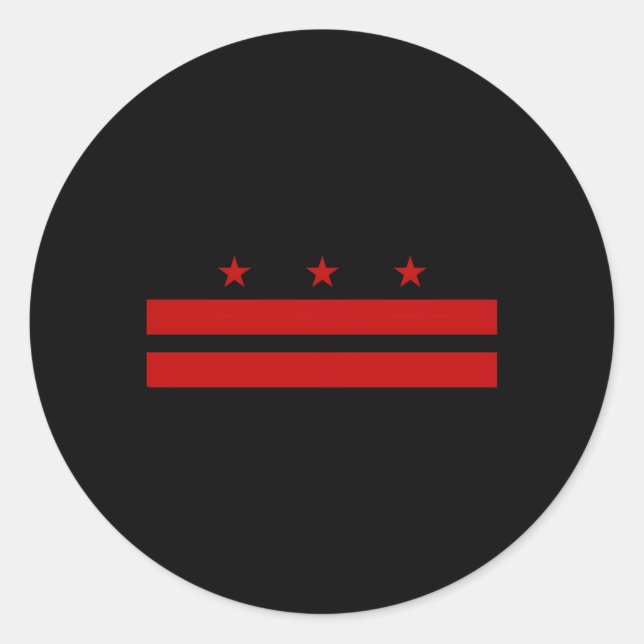 Sticker Rond Drapeau D'État Patriotique De Washington Dc (Devant)