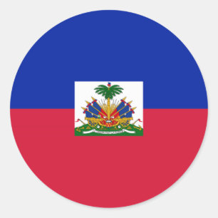 Sticker Rond Drapeau d'Haïti