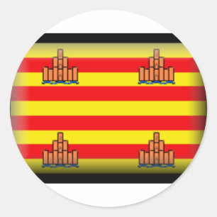 Sticker Rond Drapeau d'Ibiza Espagne