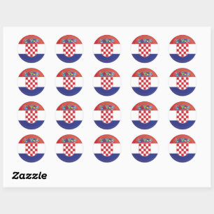 Sticker Rond Drapeau d'icône ronde Croatie