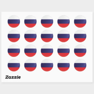 Sticker Rond Drapeau d'icône ronde de Russie