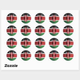 Sticker Rond Drapeau d'icône ronde du Kenya