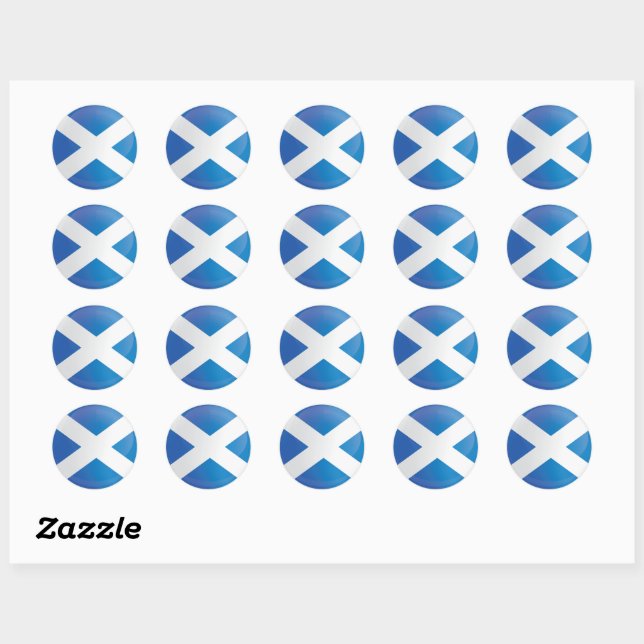 Sticker Rond Drapeau d'icône ronde écossaise (Feuille)