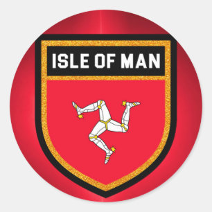 Sticker Rond Drapeau d'île de Man