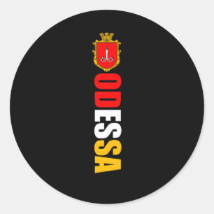 Sticker Rond Drapeau D'Odessa Ukraine Fier De L'Ukraine D'Odesa