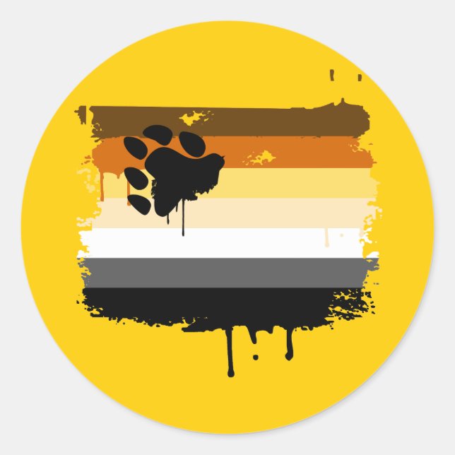 STICKER ROND DRAPEAU D'OURS (Devant)