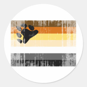 STICKER ROND DRAPEAU D'OURS DÉTRUIT