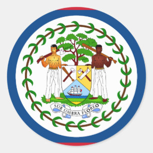 Sticker Rond Drapeau du Belize