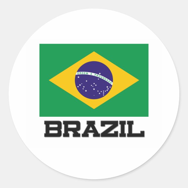 Sticker Rond Drapeau du Brésil (Devant)